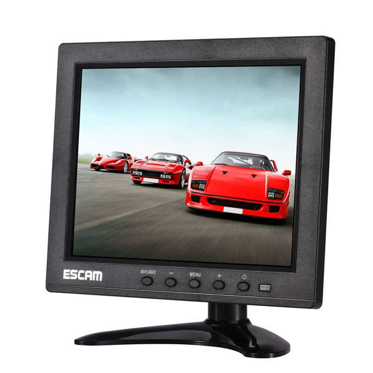 Monitor ESCAM T08 LCD TFT da 8 pollici 1024x768 con VGA, HDMI, AV, BNC e USB per PC CCTV Security, T08