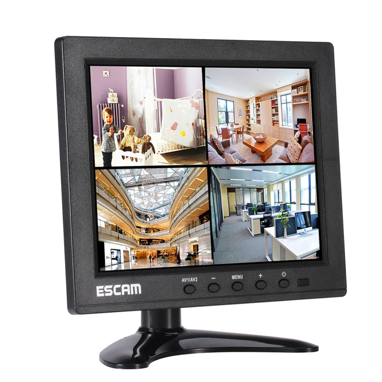 Monitor ESCAM T08 LCD TFT da 8 pollici 1024x768 con VGA, HDMI, AV, BNC e USB per PC CCTV Security, T08