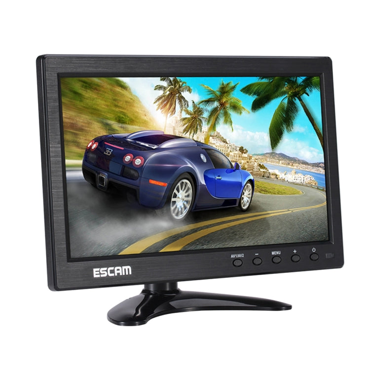 Monitor ESCAM T10 LCD TFT da 10,0 pollici 1024x600 con VGA, HDMI, AV, BNC e USB per la sicurezza CCTV del PC, T10