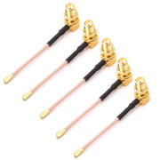 Cavo intrecciato adattatore femmina RG178 Ufl/IPX/IPEX a SMA da 5 pezzi, lunghezza: 5 cm, 5cm Elbow