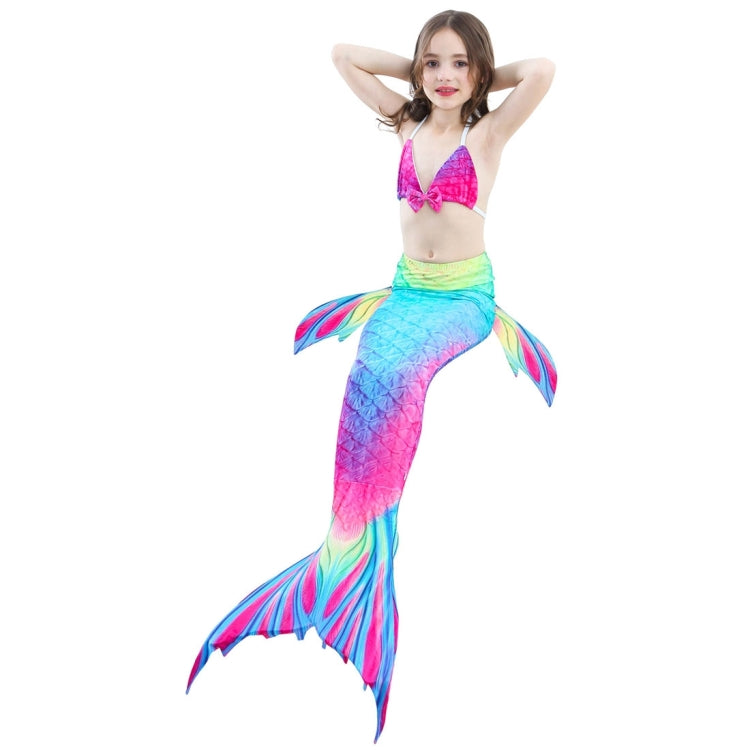 3 pezzi/set bambini che nuotano code di sirena bikini cosplay costumi da bagno a sirena, dimensioni: 110 (magenta+blu), Size: 110