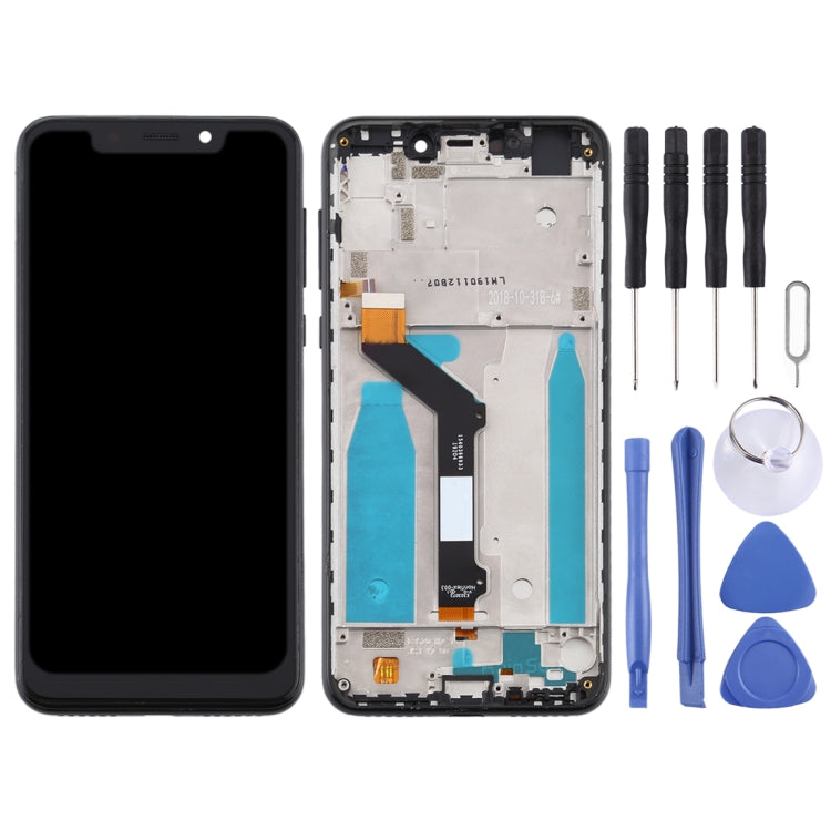 LCD Screen and Digitizer Full Assembly with Frame for Motorola Moto One (P30 Play), For Moto One (P30 Play)