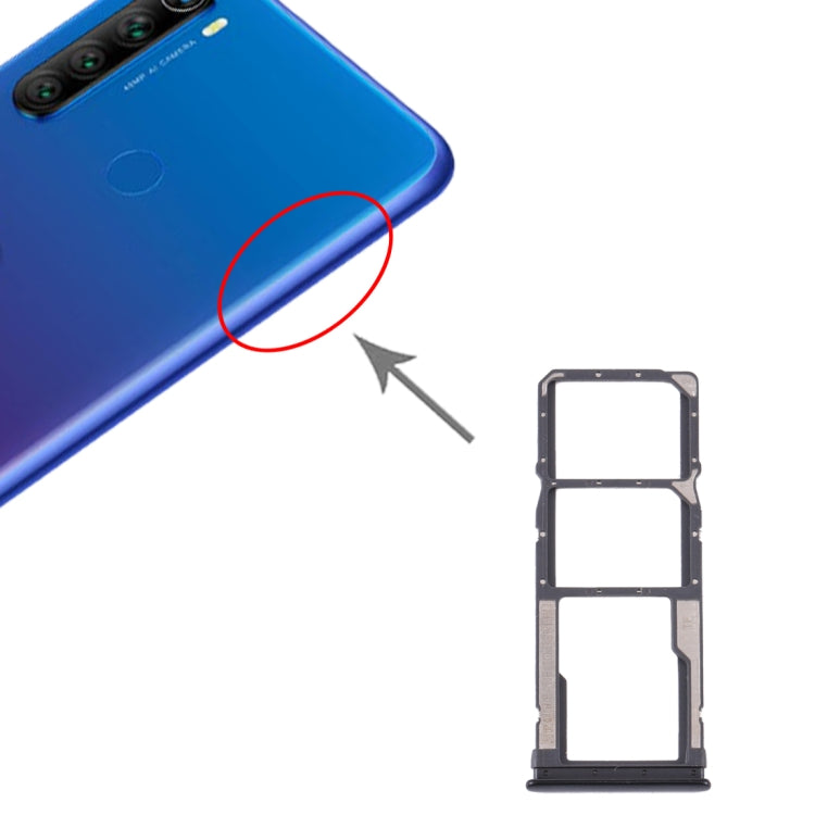 SIM Card Tray + SIM Card Tray + Micro SD Card Tray for Xiaomi Redmi Note 8T / Redmi Note 8, For Xiaomi Redmi Note 8T