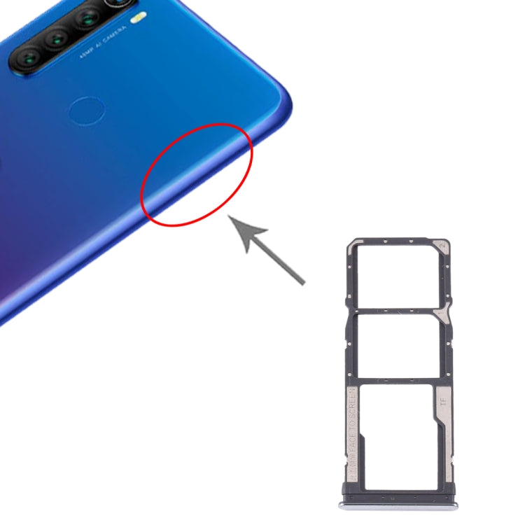 Vassoio scheda SIM + Vassoio scheda SIM + Vassoio scheda micro SD per Xiaomi Redmi Note 8T / Redmi Note 8, For Xiaomi Redmi Note 8T