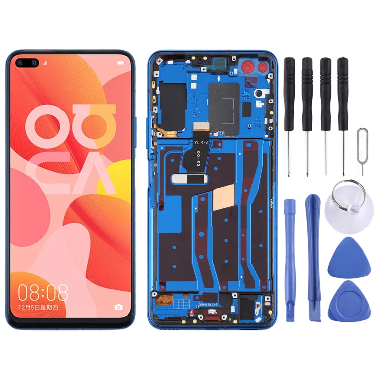 LCD Screen and Digitizer Full Assembly with Frame for Huawei Nova 6 4G, For Huawei Nova 6 4G, For Huawei Nova 6 4G(Dark Blue)