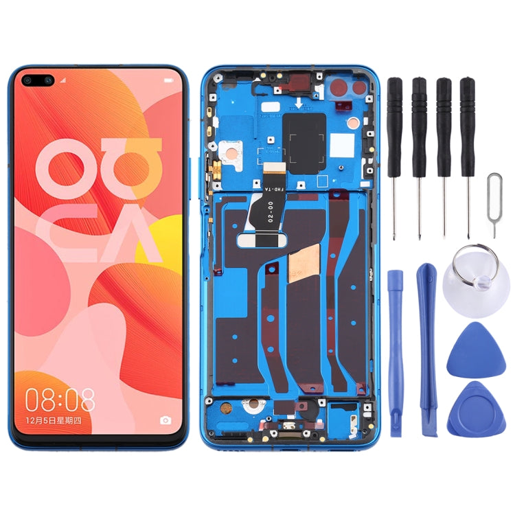 LCD Screen and Digitizer Full Assembly with Frame for Huawei Nova 6 5G, For Huawei Nova 6 5G(Purple), For Huawei Nova 6 5G, For Huawei Nova 6 5G (Dark Blue)