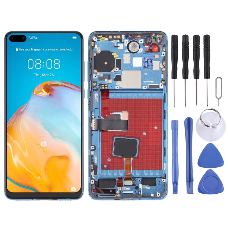 Schermo LCD e digitalizzatore assemblaggio completo con cornice per Huawei P40, For Huawei P40