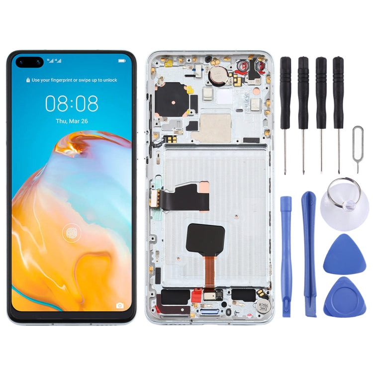 Schermo LCD e digitalizzatore assemblaggio completo con cornice per Huawei P40, For Huawei P40