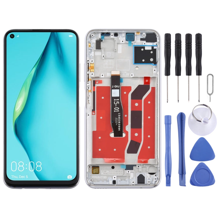 Schermo LCD e digitalizzatore assemblaggio completo con cornice per Huawei P40 Lite, For Huawei P40 Lite