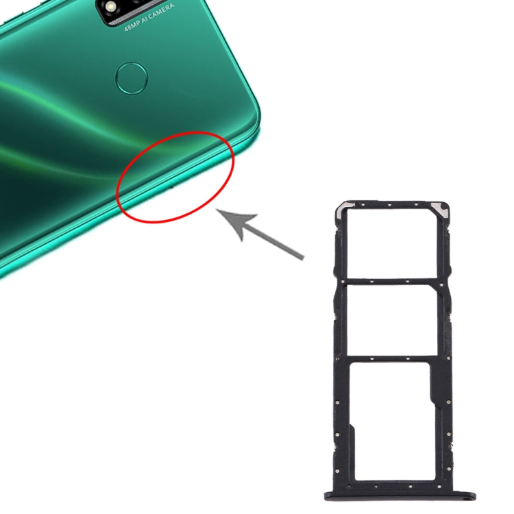 SIM Card Tray + SIM Card Tray + Micro SD Card Tray for Huawei Y8s, For Huawei Y8s