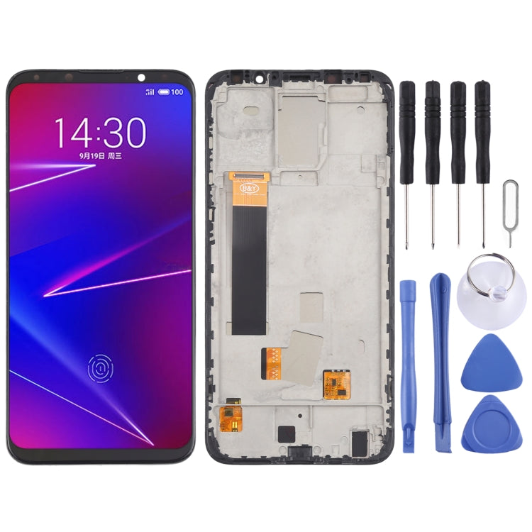 Schermo LCD in materiale TFT e digitalizzatore assemblaggio completo con cornice (non supporta l'identificazione delle impronte digitali) per Meizu 16X, For Meizu 16X(TFT)