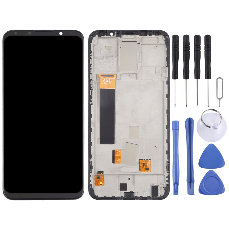 Schermo LCD in materiale TFT e digitalizzatore assemblaggio completo con cornice (non supporta l'identificazione delle impronte digitali) per Meizu 16X, For Meizu 16X(TFT)