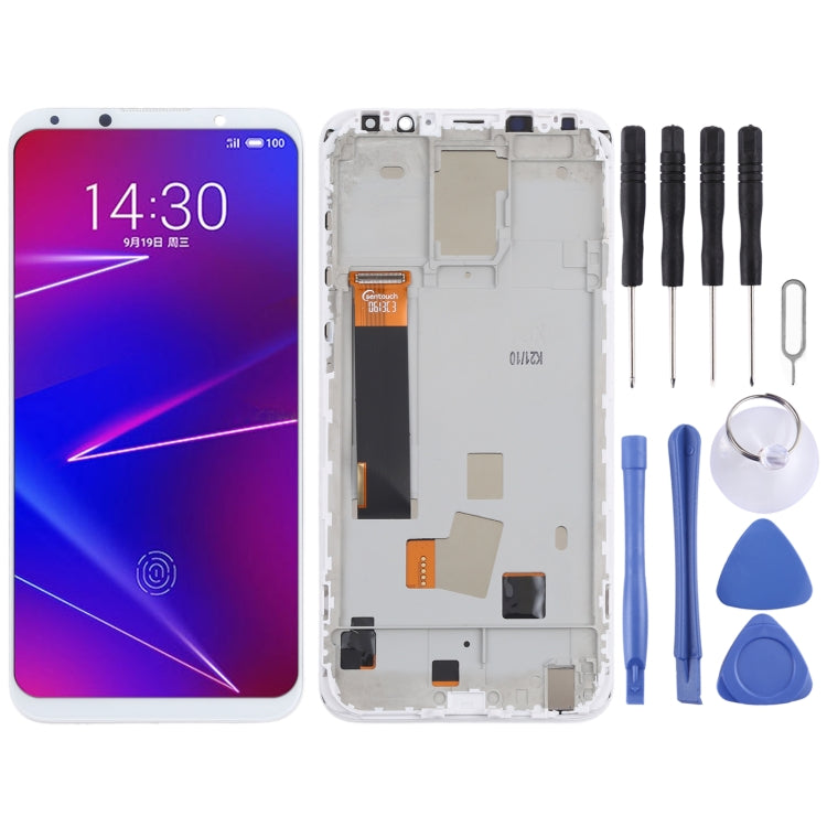 Schermo LCD in materiale TFT e digitalizzatore assemblaggio completo con cornice (non supporta l'identificazione delle impronte digitali) per Meizu 16X, For Meizu 16X(TFT)