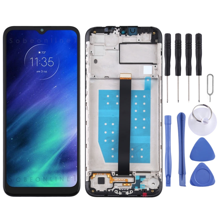 Schermo LCD e digitalizzatore assemblaggio completo con cornice per Motorola One Fusion, For One Fusion