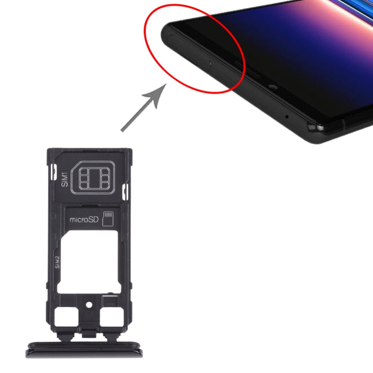 SIM Card Tray + SIM Card Tray/Micro SD Card Tray for Sony Xperia 1 / Xperia XZ4, For Sony Xperia 1 / Xperia XZ4 (Dual Card)