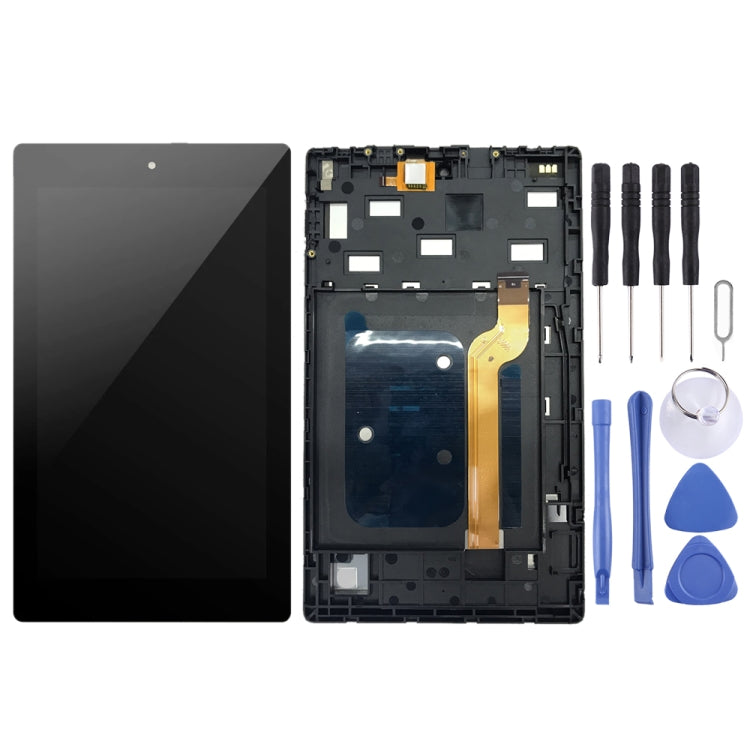 LCD Screen and Digitizer Full Assembly with Frame for Amazon Kindle Fire HD 7 2019 9th M8S26G, For Amazon Kindle Fire HD 7 2019