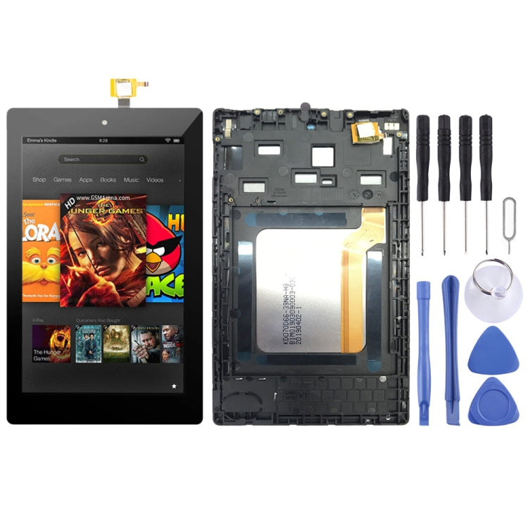 Schermo LCD e digitalizzatore assemblaggio completo con cornice per Amazon Kindle Fire HD 7 2017 SR043KL, For Amazon Kindle Fire HD 7 2017