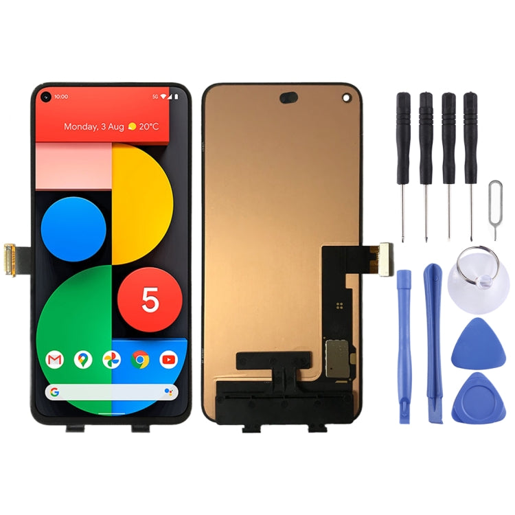 Schermo LCD originale in materiale OLED e digitalizzatore assemblaggio completo per Google Pixel 5 GD1YQ GTT9Q, For Google Pixel 5(Original)