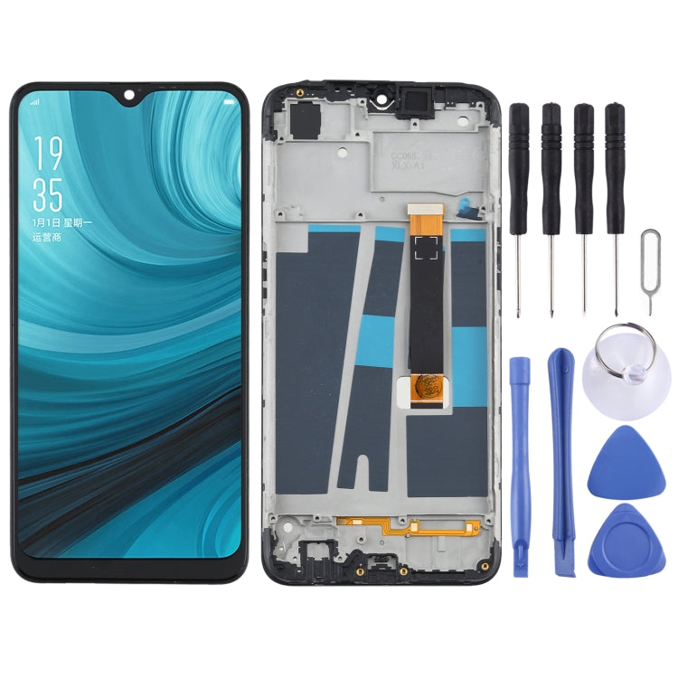 LCD Screen and Digitizer Full Assembly with Frame for OPPO A7(AX7) A7n CPH1901 CPH1903 CPH1905 PBFM00 PBFT00 PCDM00 PCDT00, For OPPO A7