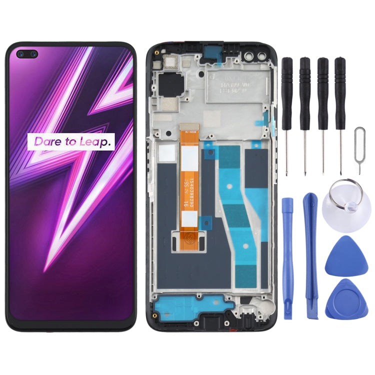 LCD Screen and Digitizer Full Assembly with Frame for OPPO Realme 6 Pro RMX2061 RMX2063, For OPPO Realme 6 Pro