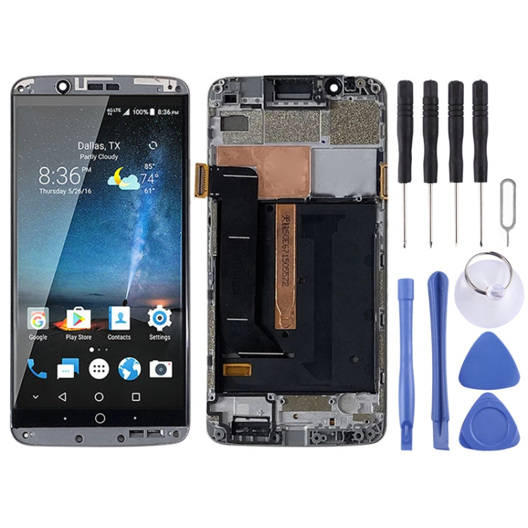 AMOLED Material LCD Screen and Digitizer Full Assembly with Frame for ZTE Axon 7 A2017 A2017U A2017G, For ZTE Axon 7