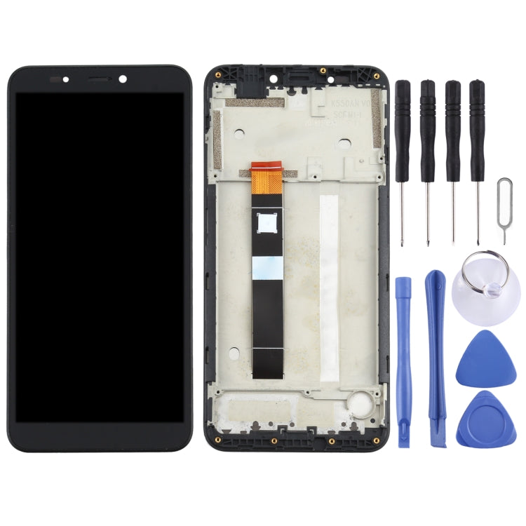 Original LCD Screen and Digitizer Complete Assembly with Frame for Nokia C2, For Nokia C2