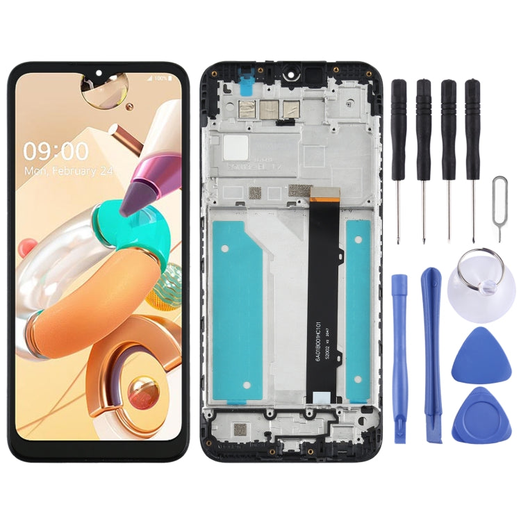 LCD Screen and Digitizer Full Assembly with Frame for LG K41s LMK410EMW, LM-K410EMW, LM-K410, For LG K41s