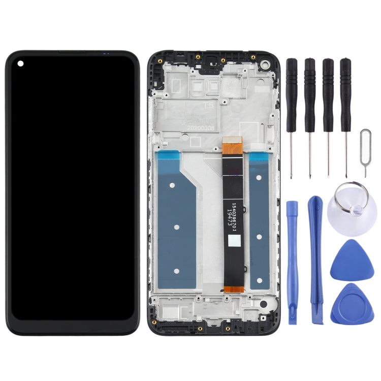 LCD Screen and Digitizer Complete Assembly with Frame for LG Q61, For LG Q61