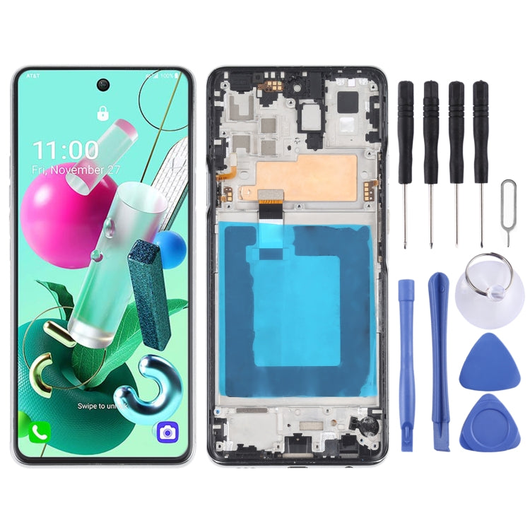 LCD Screen and Digitizer Full Assembly with Frame for LG Q92 5G, For LG Q92 5G