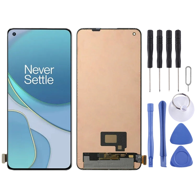 Schermo LCD TFT per OnePlus 8T 5G KB2001 KB2000 KB2003 con digitalizzatore assemblaggio completo, non supporta l'identificazione delle impronte digitali, For OnePlus 8T 5G(AMOLED)