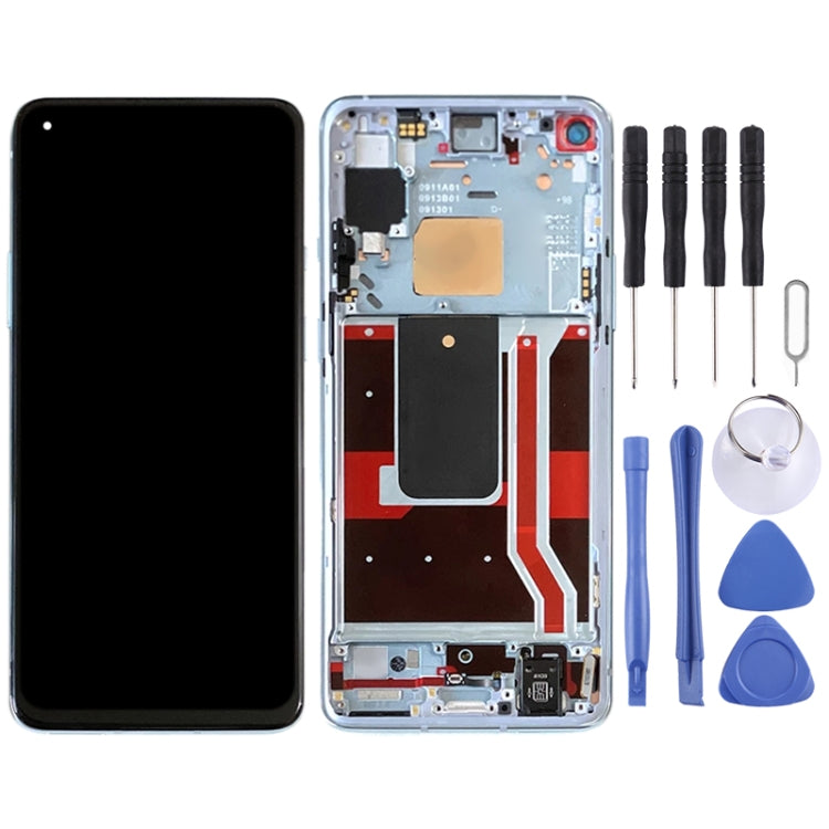 Per OnePlus 8T 5G KB2001 KB2000 KB2003 AMOLED LCD Screen Digitizer Assemblea completa con cornice, For OnePlus 8T 5G