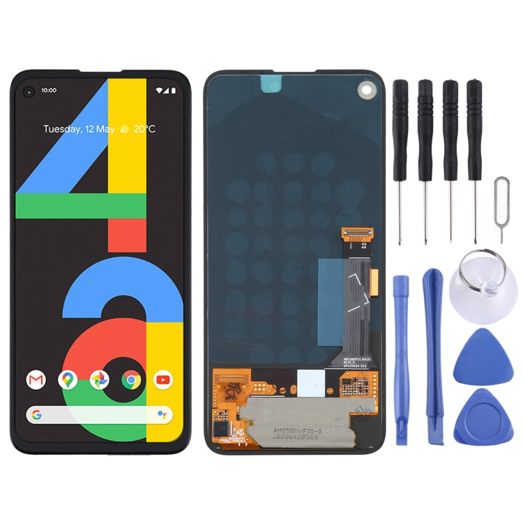 Original LCD Screen and Digitizer Full Assembly for Google Pixel 4a G025J, For Google Pixel 4a