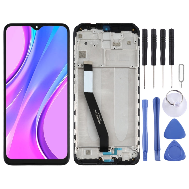 Schermo LCD e digitalizzatore assemblaggio completo con cornice per Xiaomi Redmi 9 M2004J19G M2004J19C, For Xiaomi Redmi 9