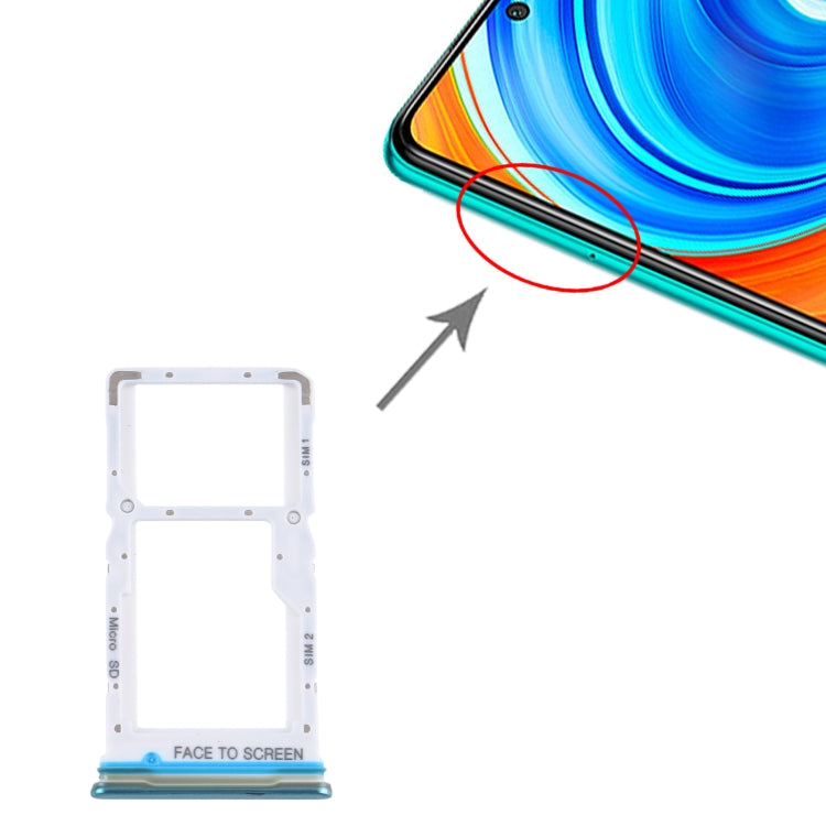 SIM Card Tray + SIM Card Tray/Micro SD Card Tray for Xiaomi Redmi Note 9 Pro 5G M2007J17C, For Xiaomi Redmi Note 9 Pro 5G