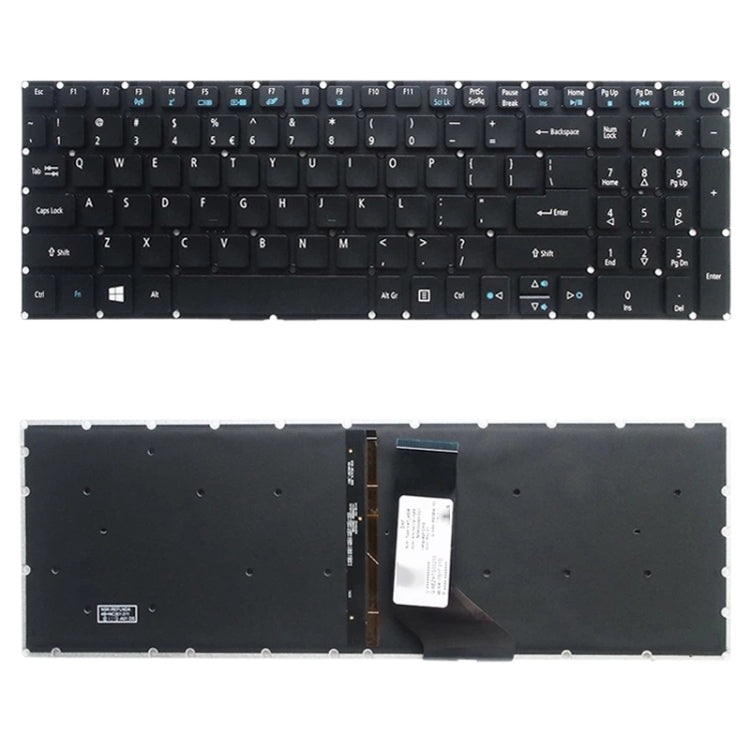 Tastiera versione USA con retroilluminazione per Acer Aspire E5-532 E5-522 E5-573 E5-574 E5-722 E5-752 E5-772 E5-773 E5-575 V5-591G V3-574G F5-573G E15 E5-582P, For Acer Aspire E5-532(with Backlight)