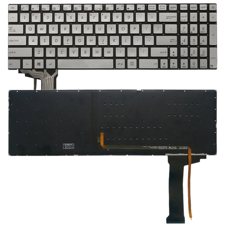 Tastiera versione USA con retroilluminazione per Asus GL552 GL552J GL552JX GL552V GL552VL GL552VW N552VW N552VX G771JM G771JW, For Asus GL552(Black with Backlight), For Asus GL552(Silver with Backlight)