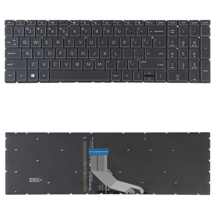 US Version Keyboard with Backlight for HP 15-DA 15-DA0002DX 15-DA0008CA 15-DB 15-DB0003CA TPN-C135 TPN-C136, For HP 15-DA, For HP 15-DB