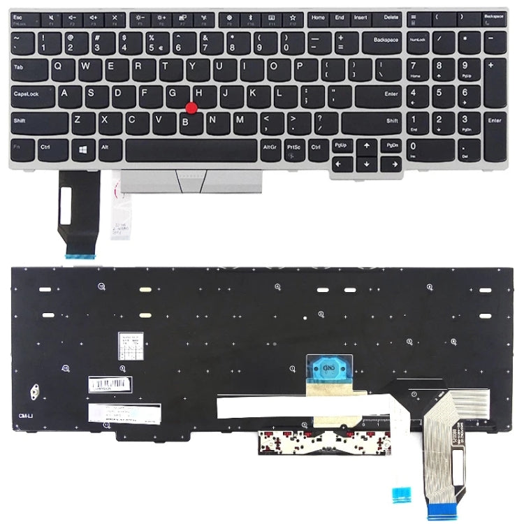 US Version Keyboard for Lenovo Thinkpad E580 E585 E590 E595 T590 P53S L580 L590 P52 P72 P53 P73, For Lenovo Thinkpad E580 (Black), For Lenovo Thinkpad E580 (Silver)