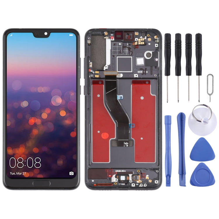 LCD Screen and Digitizer Full Assembly with Frame for Huawei P20 Pro, For Huawei P20 Pro