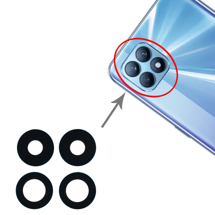 For OPPO Reno4 SE/A93 4G/OPPO Reno4 F/Reno4 Lite/F17 Pro PEAT00 PEAM00 10pcs Rear Camera Lens,For OPPO Reno4 SE/A93 4G