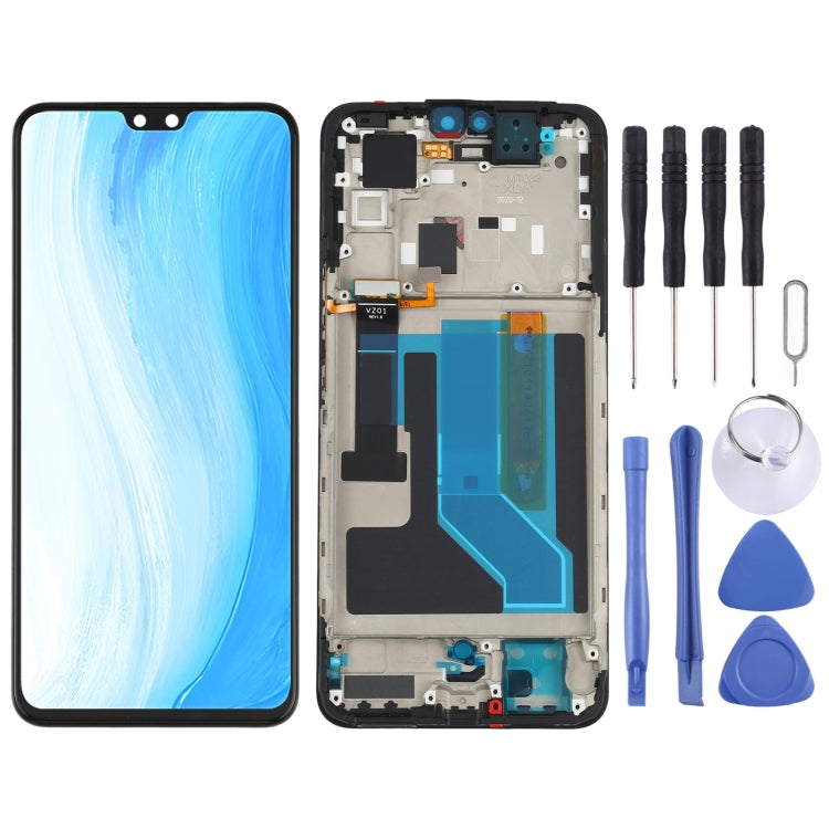 Original AMOLED LCD Screen and Digitizer Full Assembly with Frame for Vivo S7 V2020A, For Vivo S7(Original)