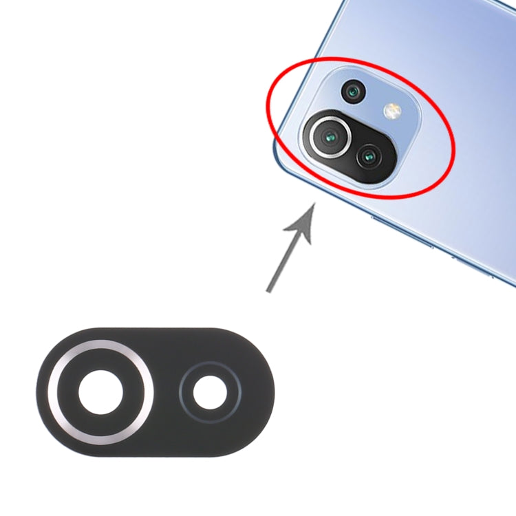 10pcs Rear Camera Lens for Xiaomi Mi 11 Lite/11 Lite 5G NE M2101K9AG, For Xiaomi Mi 11 Lite