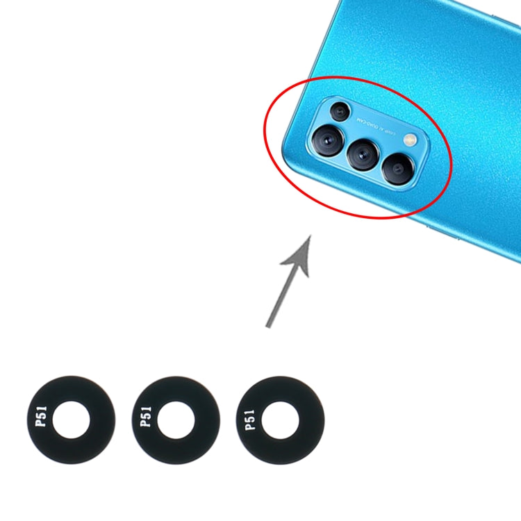 For OPPO Reno5 PEGM00 PEGT00 10pcs Rear Camera Lens, For OPPO Reno5