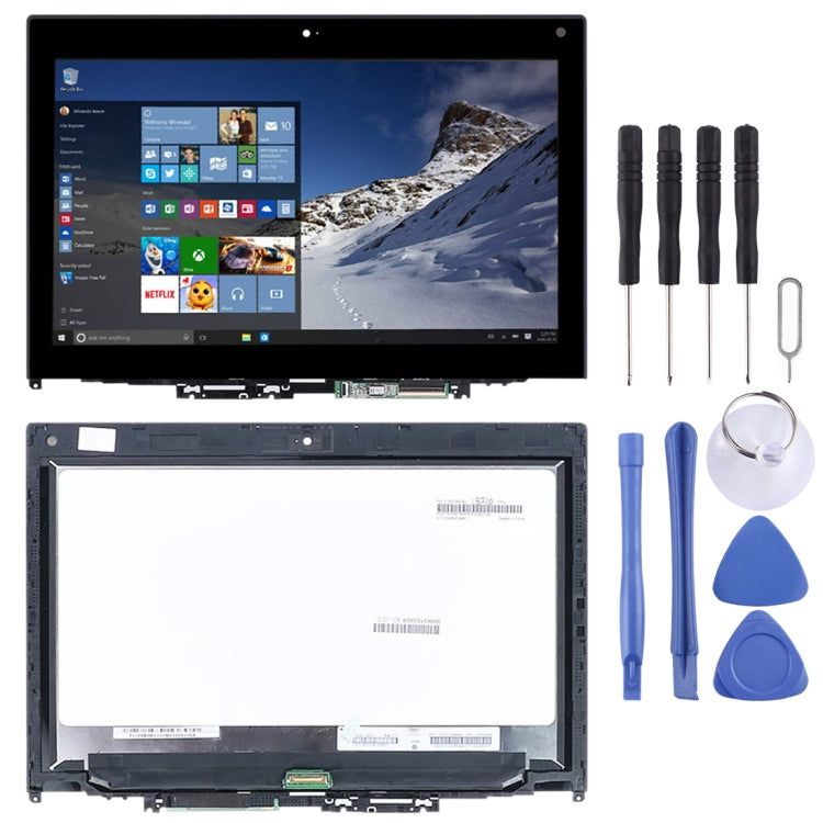 LCD Screen and Digitizer FHD 1920X1080 30 Pin Full Assembly with Frame for Lenovo Thinkpad Yoga 260, For Lenovo Thinkpad Yoga 260