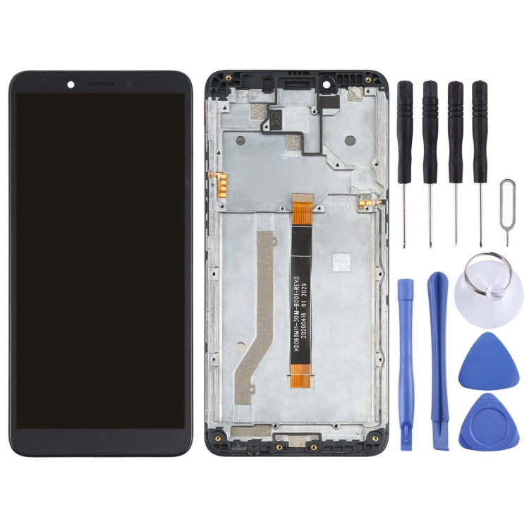 LCD Screen and Digitizer Complete Assembly with Frame for Nokia C3, For Nokia C3