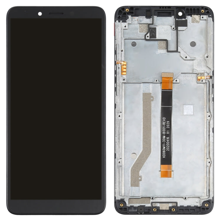 Schermo LCD e digitalizzatore assemblato completo con cornice per Nokia C3, For Nokia C3