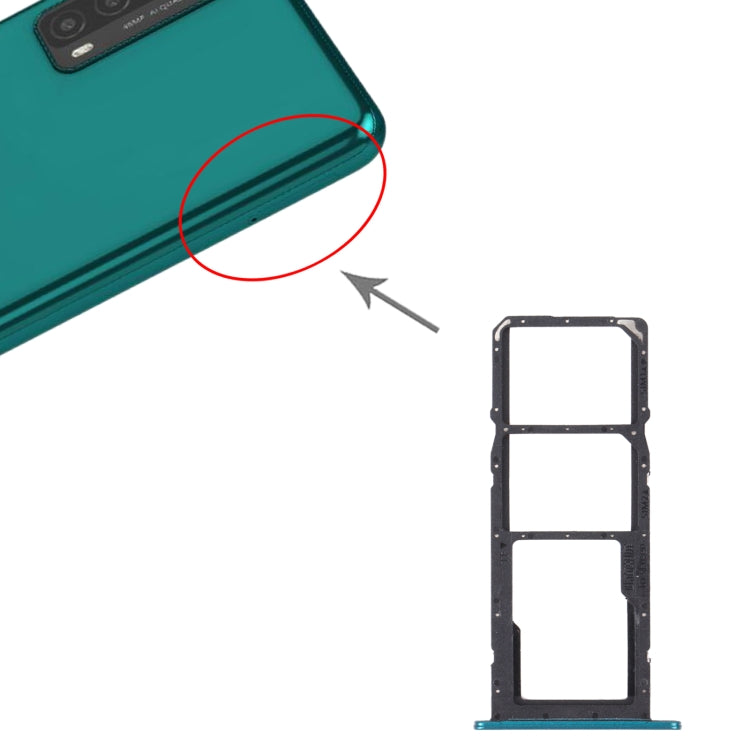 Vassoio scheda SIM + Vassoio scheda SIM + Vassoio scheda micro SD per Huawei Y7a, For Huawei Y7a