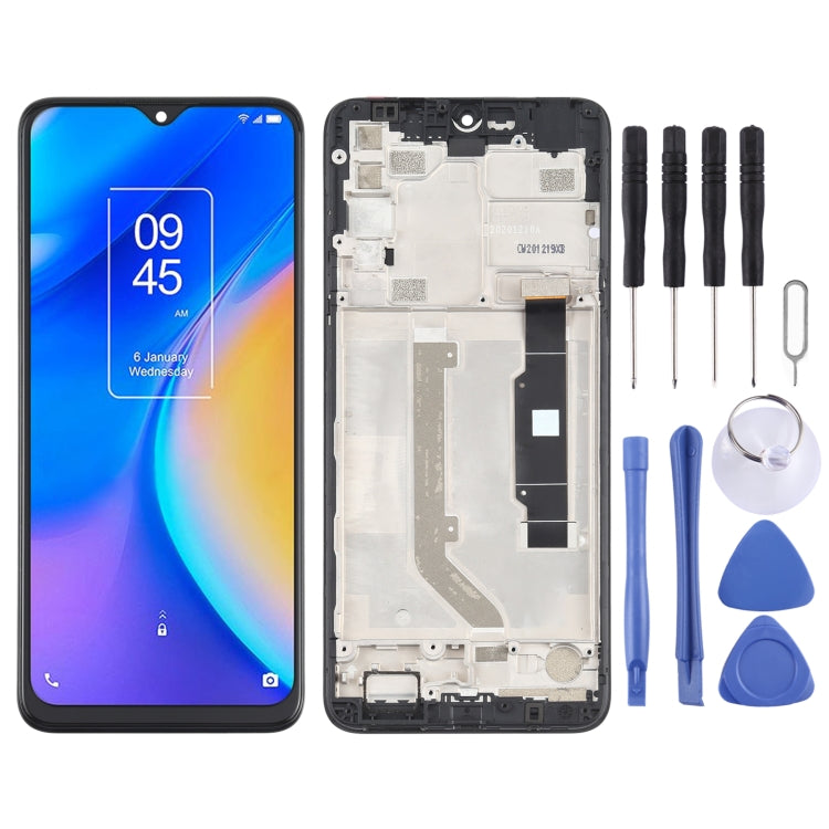 LCD Screen and Digitizer Complete Assembly with Frame for TCL 20 SE T761H, For TCL 20 SE