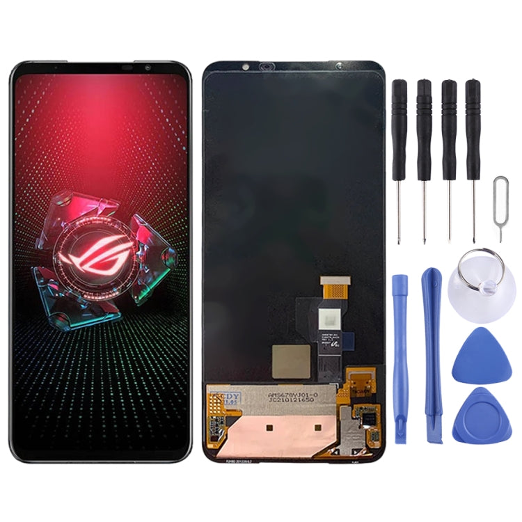 LCD Screen and Digitizer Full Assembly for Asus ROG Phone 5 ZS673KS I005DA, For Asus ROG Phone 5