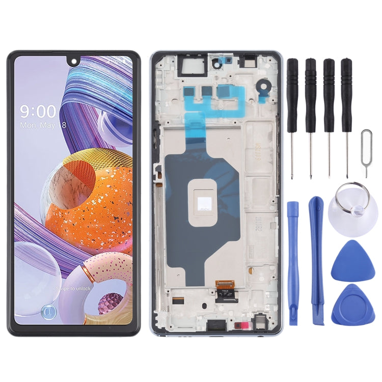 LCD Screen and Digitizer Full Assembly with Frame for LG Stylo 6 / K71 LMQ730TM LM-Q730TM LMQ730HA LM-Q730HA, For LG Stylo 6 / K71